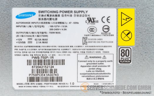 Supermicro 750W 80 Plus Platinum PSU Netzteil PWS-750P-1R CSE-819U