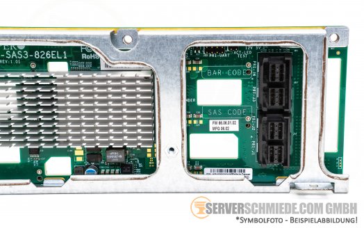 Supermicro 12G SAS SATA HDD SSD Expander Backplane BPN-SAS3-826EL1 4x SAS SFF-8643 12x 3,5