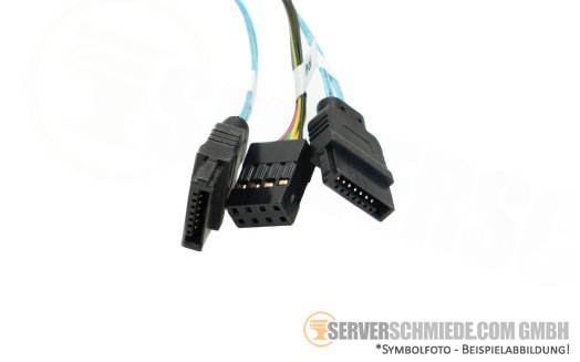 Supermicro kompatibel SAS Kabel cable 50cm 1x SFF-8087 winkel to 4x SATA 1x 8-pin CBL-SAST-0654 3rd party