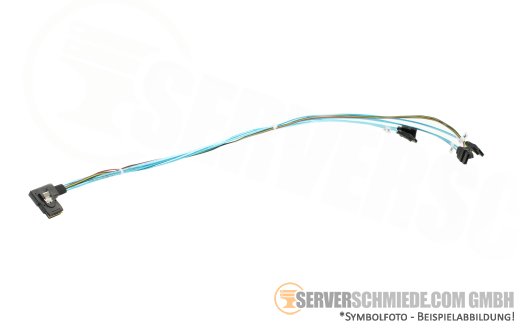 Supermicro kompatibel SAS Kabel cable 50cm 1x SFF-8087 winkel to 4x SATA 1x 8-pin CBL-SAST-0654 3rd party