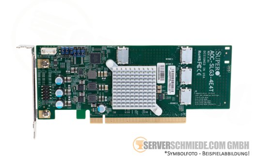 Supermicro NVMe 4x OcuLink SFF-8611 PCIe x16 HBA Storage Controller AOC-SLG3-4E4T +NEW+