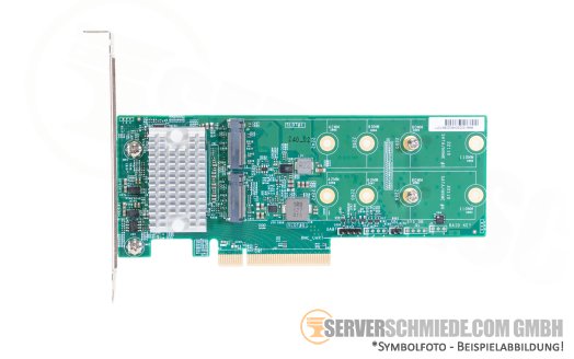 Supermicro NVMe SATA Hybrid 2x M.2 PCIe x8 Raid 0,1 Controller AOC-SLG3-2NM2-O +NEW+