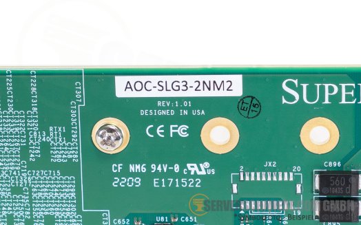 Supermicro NVMe SATA Hybrid 2x M.2 PCIe x8 Raid 0,1 Controller AOC-SLG3-2NM2-O +NEW+
