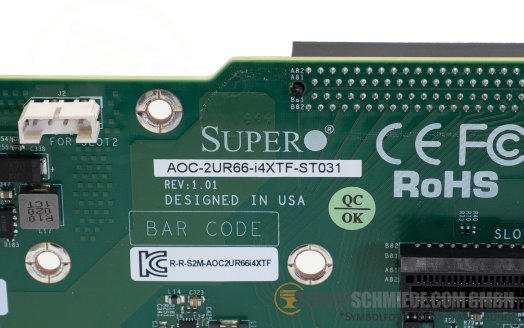Supermicro Riser Card Board 2U 2x x16 PCIe 3.0 + 4x 10Gb RJ-45 AOC-2UR66-i4XTF