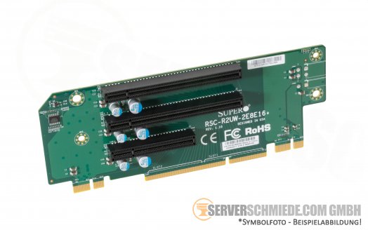 Supermicro Riser Card Board 3-Port 1x PCIe x16 3.0 (x8 lane) - 1x PCIe x16 3.0 - 1x PCIe x8 3.0  RSC-R2UW-2E8E16+ passend für X10DRU