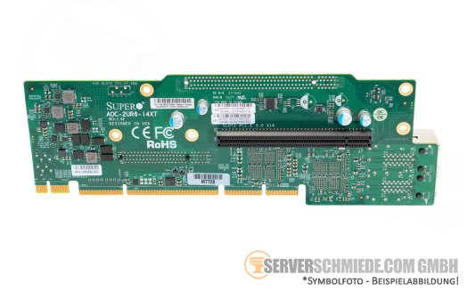 Supermicro Ultra Riser 2U 1x x16 + 1x x8 (internal) PCIe 3.0 + 4x 10 GbE RJ-45 without cage AOC-2UR6-i4XT