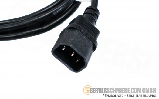 Warmgeräte Kabel gerade C15 auf Buchse gerade C14, 2m